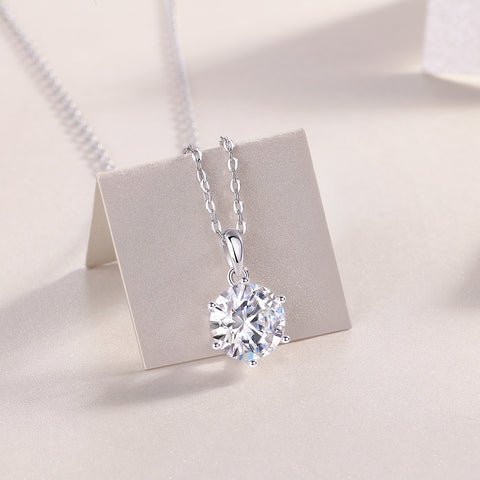 Pure Silver Moissanite Necklace With Fashion Fringe For A High-End Look
