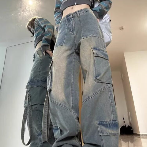 Womens Petite High-Waisted Loose-Fit Slimming Straight Jeans