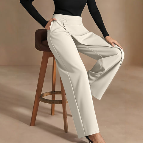 Asymmetrical Draping Suit-style High-waisted Slimming Casual Pants