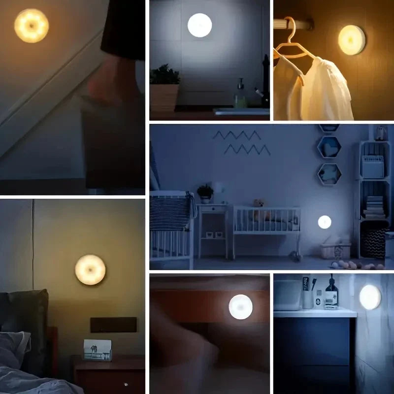 Rechargeable Motion Sensor Night Light - Auto On/Off, Wireless LED for Home Safety, Charge Only 4 Times a Year