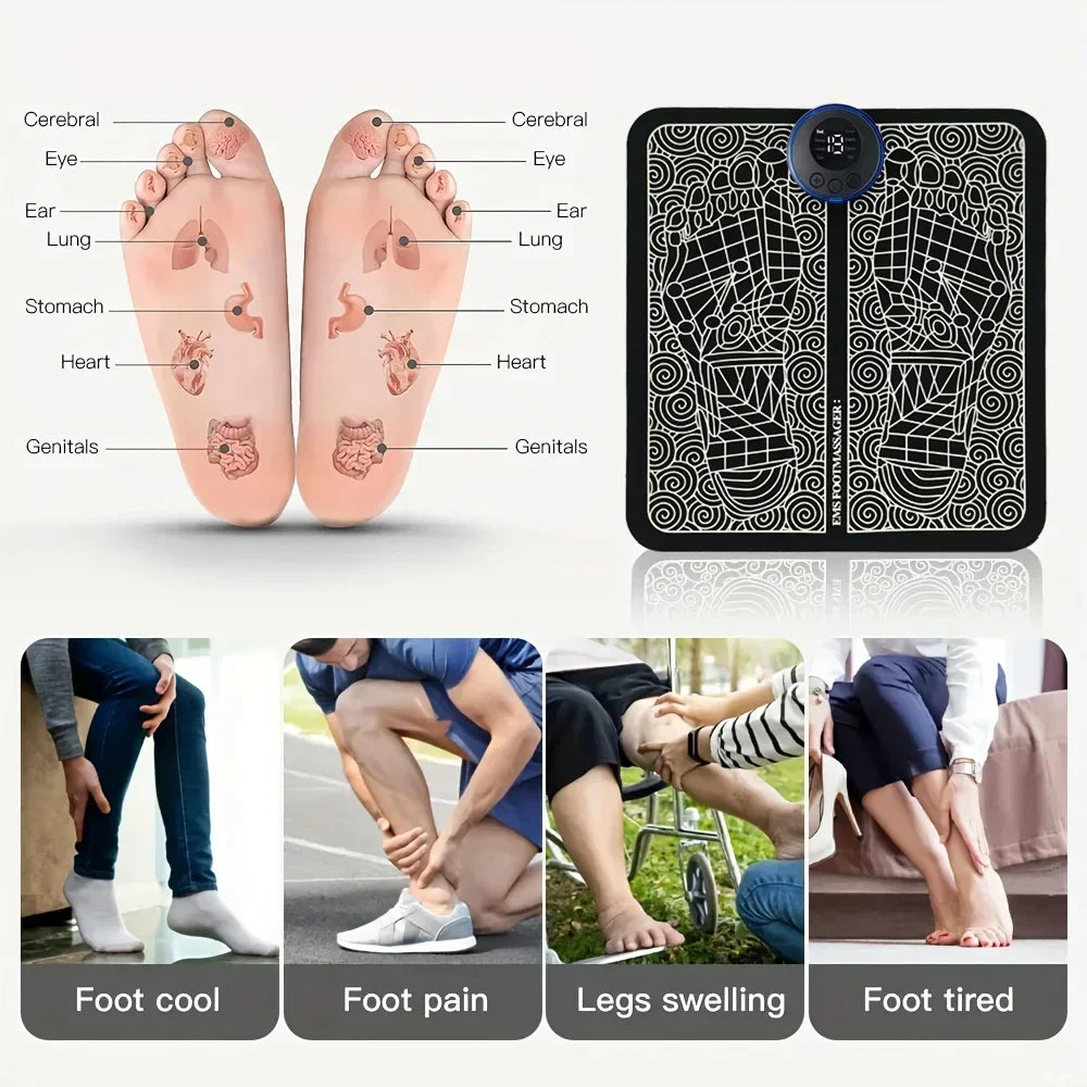USB Electric Foot Massage Pad - EMS Muscle Relaxation Trainer for Home, Fitness & Sport