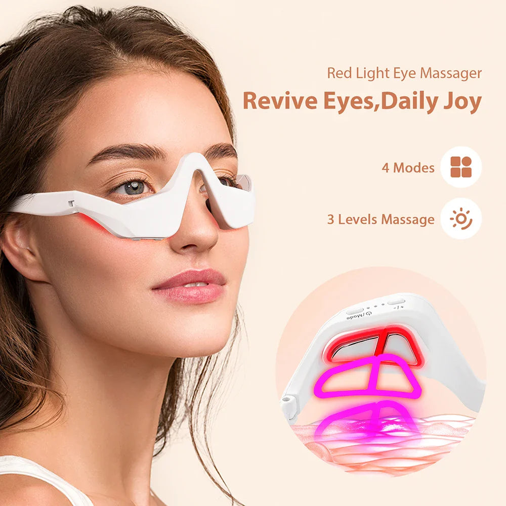 Microcurrent EMS Eye Massager with Red Light Therapy - 4 Modes, 3-Level EMS | Anti-Aging, Dark Circle & Puffiness Relief