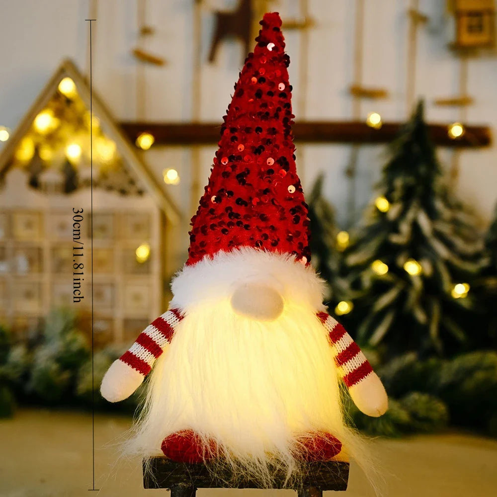 Light-Up Christmas Gnome Decor - LED Holiday Decoration for Home, Table, Fireplace & Festive Displays