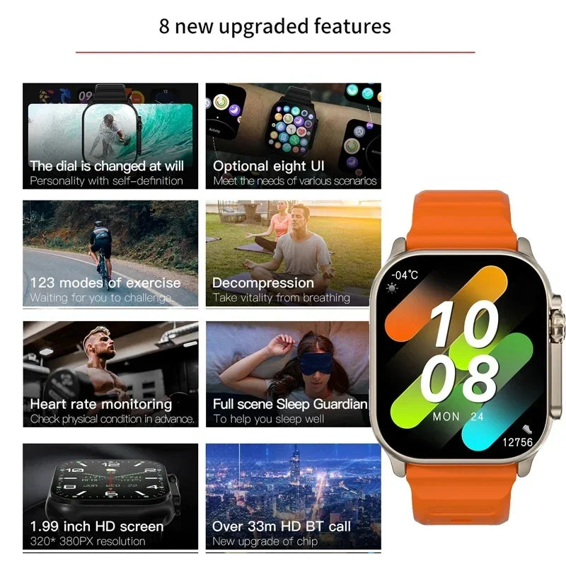 T900 Ultra Smartwatch - Bluetooth Calling, Fitness & Health Tracking, Full Touch Display