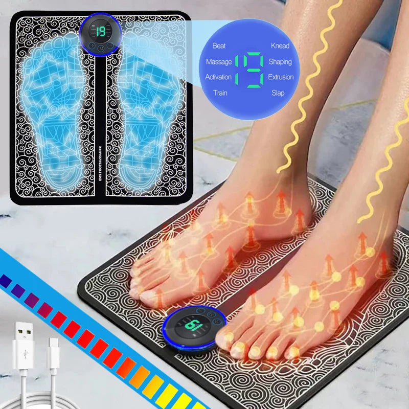 USB Electric Foot Massage Pad - EMS Muscle Relaxation Trainer for Home, Fitness & Sport
