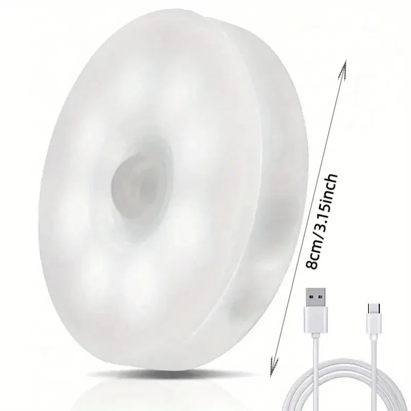 Rechargeable Motion Sensor Night Light - Auto On/Off, Wireless LED for Home Safety, Charge Only 4 Times a Year