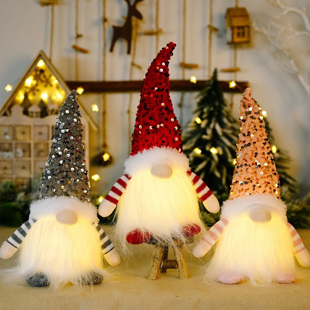 Light-Up Christmas Gnome Decor - LED Holiday Decoration for Home, Table, Fireplace & Festive Displays