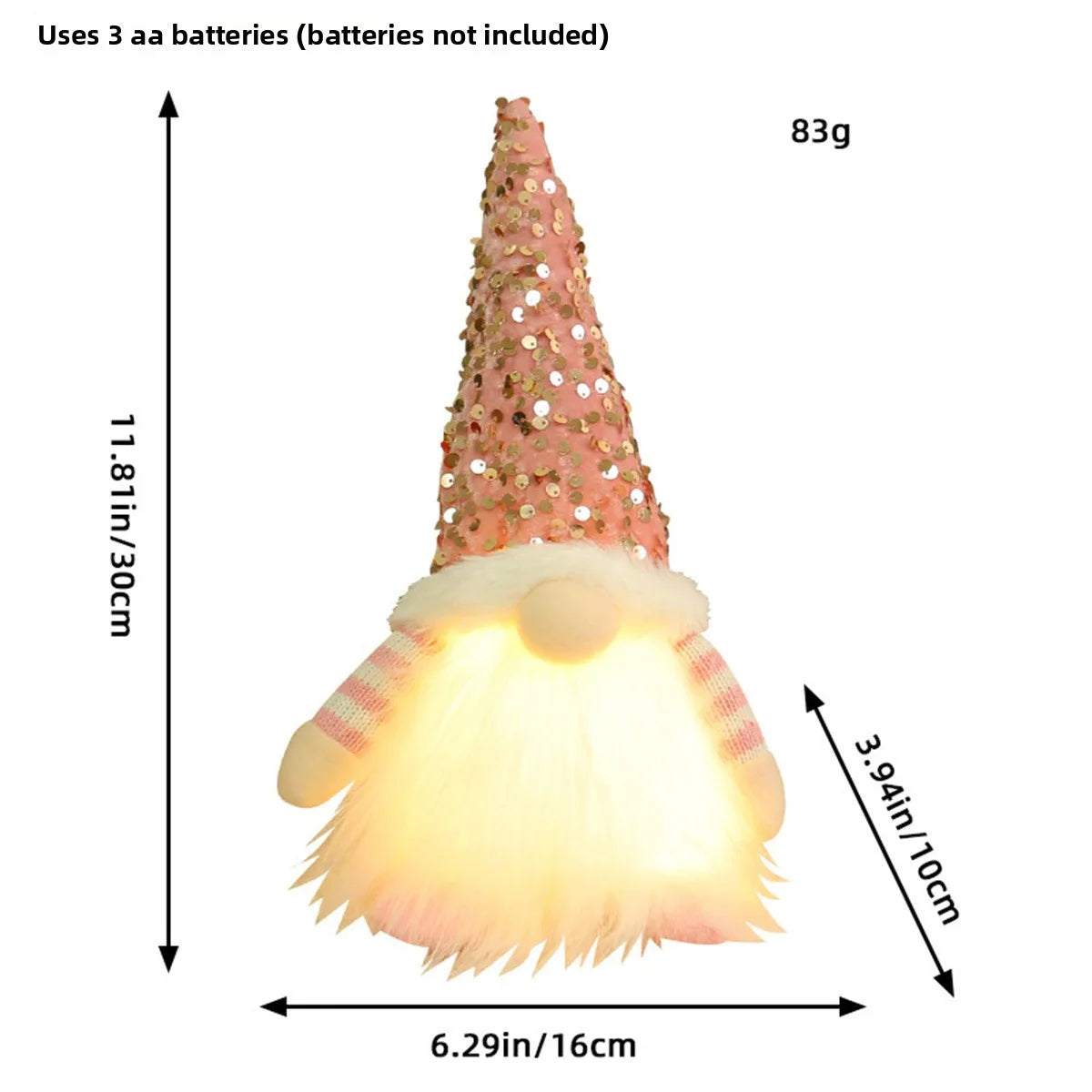 Light-Up Christmas Gnome Decor - LED Holiday Decoration for Home, Table, Fireplace & Festive Displays