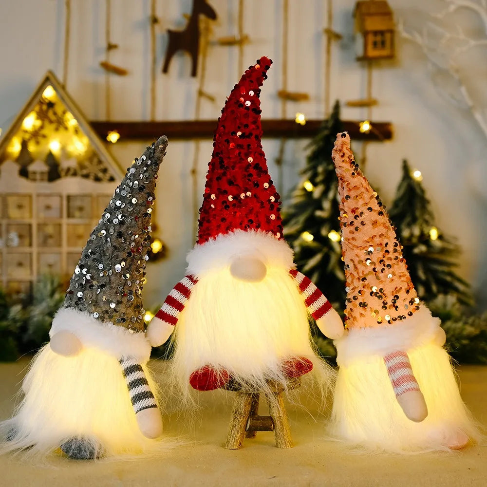 Light-Up Christmas Gnome Decor - LED Holiday Decoration for Home, Table, Fireplace & Festive Displays