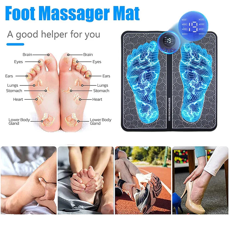 USB Electric Foot Massage Pad - EMS Muscle Relaxation Trainer for Home, Fitness & Sport