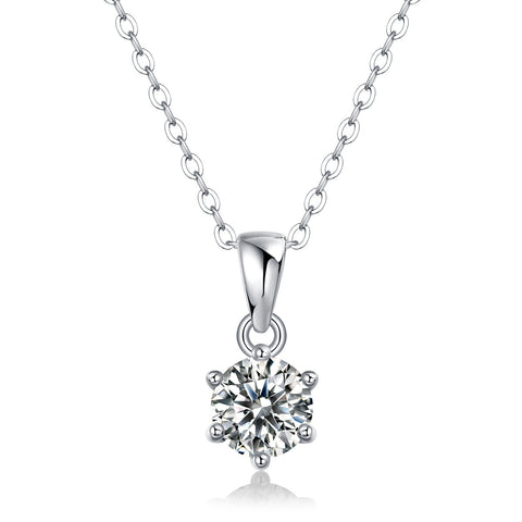 Pure Silver Moissanite Necklace With Fashion Fringe For A High-End Look