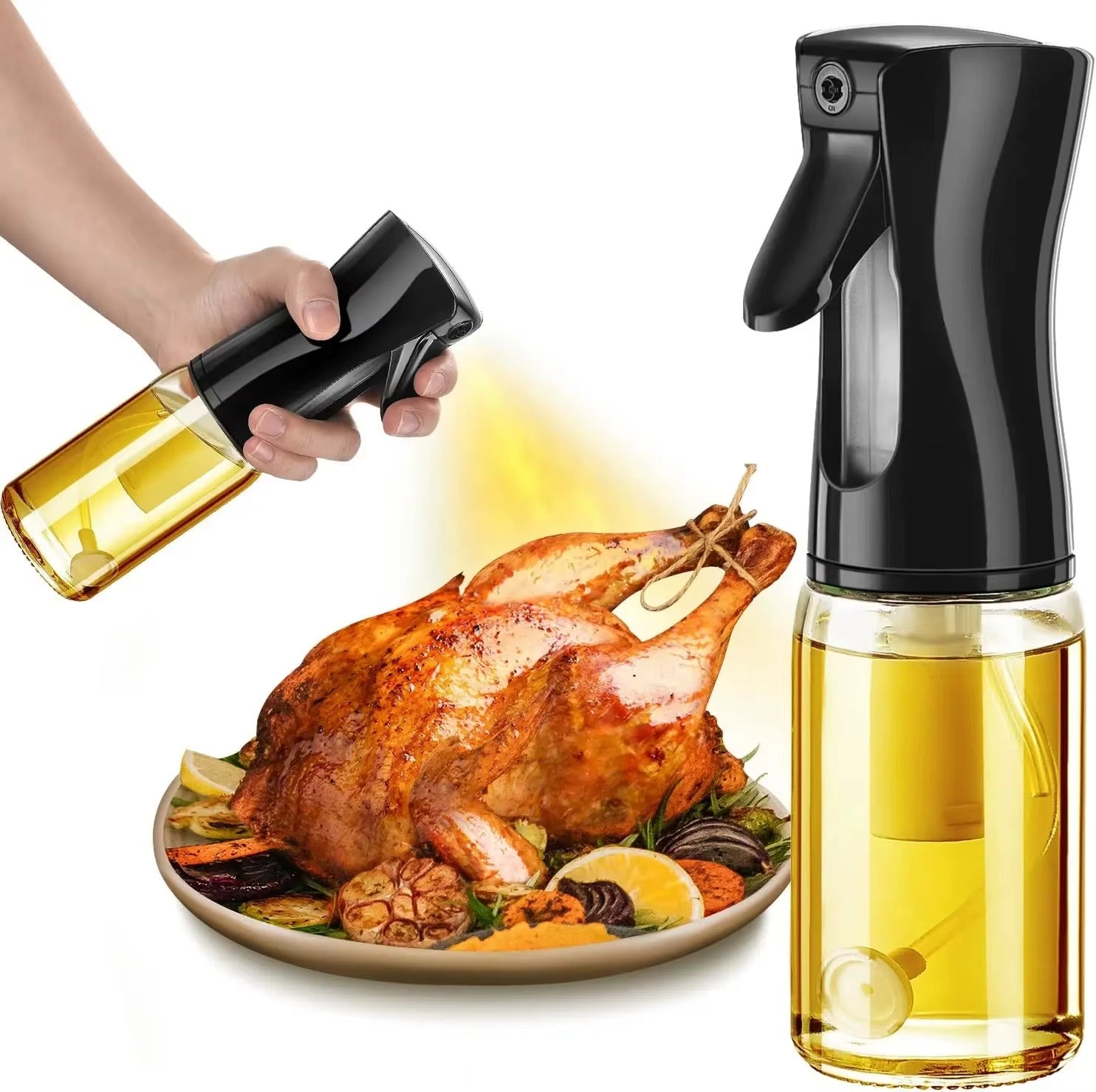 200/300/500ml Oil Spray Bottle – Refillable Kitchen Mister for Cooking, Grilling & Air Fryer | Precise, Healthy Oil Control
